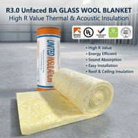 Laines de verre isolantes australiennes ASTM E84 Classe A pour murs de bâtiments métalliques R3.0 130mm – Rouleaux de laine de verre