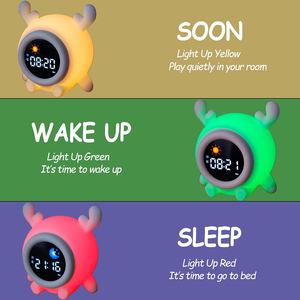 Trẻ Em Tiếng Ồn Trắng Máy Âm Thanh Bé Cảm Ứng Ánh Sáng Ban Đêm Bảy RGB Màu Sắc Nursery Ánh Sáng Ngủ Huấn Luyện Viên LED Hiển Thị Đồng Hồ Báo Thức Quà Tặng - Product Image 2