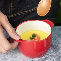 Ustensiles de cuisine ronds à Double oreille, ragoût Cocotte de couleur rouge Mini Casserole avec couvercle