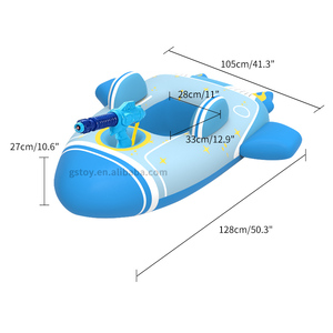 Gommone Gonfiabile a Forma di Aeroplano per Bambini con Pistola ad Acqua, Galleggiante Anti-Ribaltamento per Neonati e Bambini con Spruzzatore d'Acqua - Product Image 5