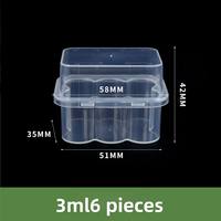 Boîte de 3 flacons transparents en PP de 3 ml, vente en gros, OEM, haute qualité, pour sérum bio-essence et solution active, étui de voyage pour poudre lyophilisée