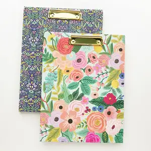 Benutzer definiertes Logo Blumen druck Karton Clip Folio A4 Office Letter Pad Papier Zwischen ablage mit Lagerung