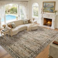 Tapis de salon moderne de luxe à motifs géométriques en polyester, tapis épais et rembourré, antimicrobien, résistant au feu