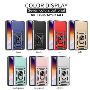 Funda Protectora para Teléfono con Anillo de Soporte y Protección de Lente Deslizante Lichicase para Tecno Spark Go 3 Armor <span class=keywords><strong>Shell</strong></span> - Product Image 1
