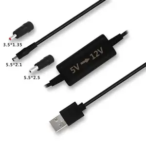 USB DC güç kablosu Stepup güç pil USB 5V 12V yükseltmeli dönüştürücü