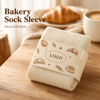 Manchon adhésif décoratif pour chaussettes avec motif de boulangerie, bande personnalisée pour emballage de chaussettes de vente au détail