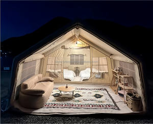 Carpa inflable familiar de dos dormitorios y una sala de estar, de doble capa, de tela Oxford, equipo de camping para glamping al aire libre. - Product Image 5