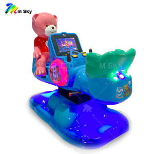 Mini formato piccolo orso altalena pulsanti interattivi in fibra di vetro a gettoni per bambini giostre macchine per videogiochi - Product Image 2