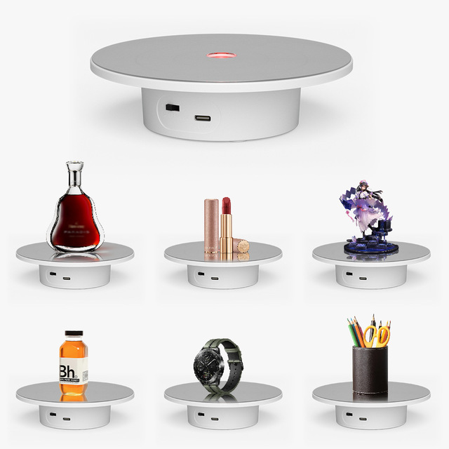 360 Degree Motorized Electric Rotating Plastic RGB Display Stand for Mobile Phone Live Streaming & Photography Camera Accessory