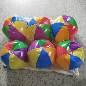 16 Inch Giant Rainbow Beach <strong>Ball</strong> for Kids 6 Panel Clear PVC Colorful <strong>Glow</strong> Stick or Sprinkler with Frost Tube - Product Image 2