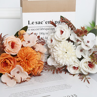 Bouquet de fleurs artificielles en soie faites à la main, réaliste, combinaison Princesse Mary Mei, pour salon, balcon, décoration de mariage, accessoires de scène