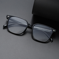 Nouvelles montures de lunettes optiques carrées unisexes HB617 en acétate, épaisses, noires écaille de tortue, style italien