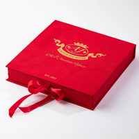 Boîte cadeau en velours de luxe avec couvercle magnétique plat, logo en feuille d'or personnalisé, vert émeraude, emballage de bijoux, grandes boîtes en daim