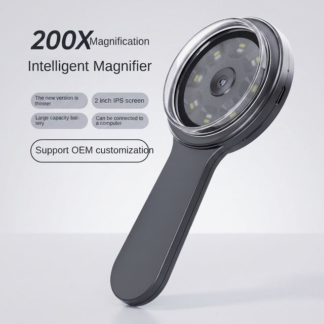 High Quality V7 Children Handheld Digital Microscope 2 Million HD LED Portable Industrial Magnifier IP54 5D Dioptric