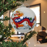 Haute qualité peint à la main chinois Dragon verre ornement festif noël décoration de la maison boule de noël boule