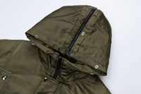 Blouson bomber rembourré pour homme avec fermeture éclair, boutons-pression et ourlet côtelé, coupe courte, personnalisable avec logo, vente en gros
