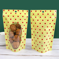 Emballage de collation transparent personnalisable avec fermeture éclair, pochette réutilisable à fond plat pour chips, design inversé