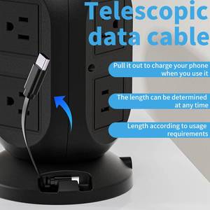 Vente chaude Multi-Fonction Surge Protector Câble De Données <span class=keywords><strong>Télescopique</strong></span> 8 10A UK/US Tour Power Strip <span class=keywords><strong>Rallonge</strong></span> pour Bureau À Domicile - Product Image 5