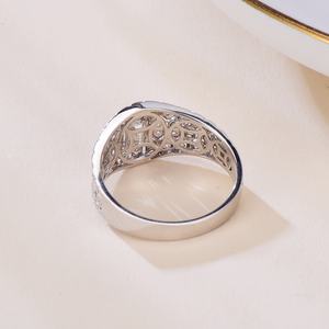 แหวนหมั้นเพชรโมอิสสีทอง18K สำหรับผู้ชาย - Product Image 6