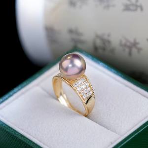 10527DIY Pearl Accessories S925 <b>Silver</b> Ring Empty Stand Fashion Ring <b>Silver</b> Jewelry Stand with 8-10mm Round <b>Beads</b> - Product Image 1