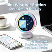 Mini station météo, suivi des vols ESP32, écran LCD rond, transparent, widget intelligent de bureau, carte météo en temps réel, vol