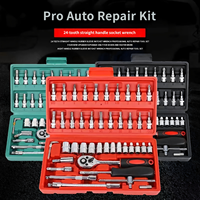 Kit d'outils de réparation automobile 46 pièces, ensemble de clés à douilles pour l'entretien automobile, boîte à outils combinée, garantie 1 an, personnalisation ODM/OEM