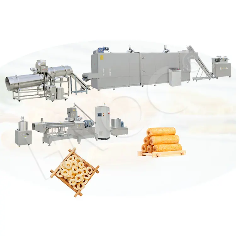 HNOC Puffed Corn Ball Make Machine Corn Stick Tortilla Chip Circle Snack Double Screw Extruder Manufacturer