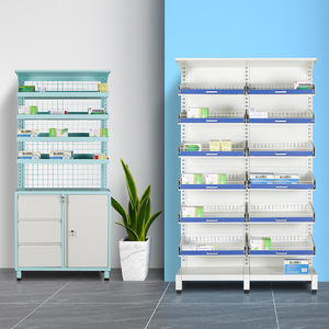 Western Medicine Cabinet Hospital Clinic Dispensing Pharmacy Display Stand Double-Sided Adjustable Cold-Rolled Steel Light-Duty - Product Image 2