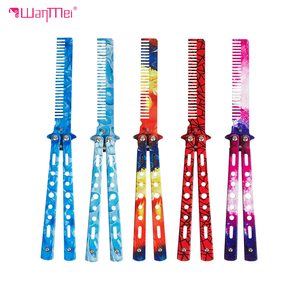 Wanmei Hot Selling High Quality Stainless Steel <strong>Butterfly</strong> Knife Trainer Balisong Plastic <strong>Butterfly</strong> Knife <strong>Comb</strong> for Salon Use - Product Image 6