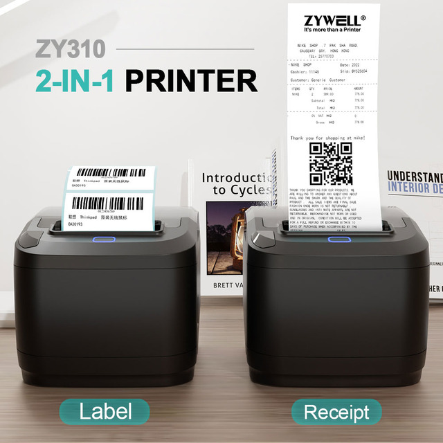 3inch Thermal Label Printer With External Paper Inlet ZY310 bluetooth Inkless Barcode Sticker Printer