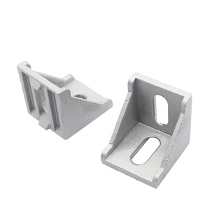 Connecteur d'angle en aluminium 4040 à 90 degrés 6063-T5 épaissi en forme de <span class=keywords><strong>L</strong></span> pour profilé d'extrusion en aluminium à rainure en T - Product Image 1
