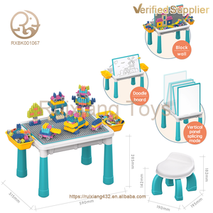 Bán buôn 108pcs giáo dục sớm đa chức năng khối Nhựa xây dựng bảng học tập và chơi ghế bao gồm - Product Image 4