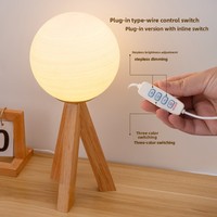 Lampu Meja Kayu Solid Rotomolded Gaya Amerika Sederhana Lampu Tidur dengan Dimmer Terjangkau Mewah untuk Kamar Tidur