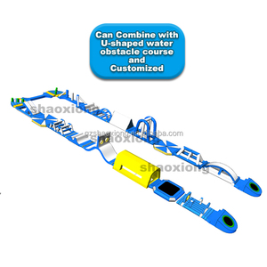 Pvc ngoài trời Kid dành cho người lớn hình chữ nhật kim loại thép khung hồ bơi công viên nước hồ bơi với Inflatable trượt và các chướng ngại vật - Product Image 4