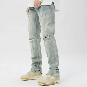 Jeans Rasgados de Cintura Alta para Hombre, Talla Grande, Estilo Hip-Hop, Pantalones con Estampado, Moda Urbana para Invierno y Primavera, Buen Precio, Dropshipping - Product Image 3