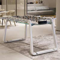 Table de football de luxe haut de gamme personnalisée en verre trempé, populaire pour les jeux sportifs intérieurs ou extérieurs à domicile