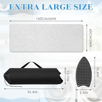 Tapis de repassage en feutre de laine extra large avec repose-fer à repasser en silicone et sac de rangement noir pour projets de quilting et de couture
