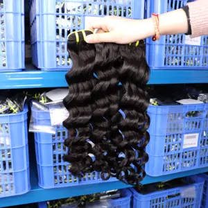 10 to 30 Inch Cuticle Aligned 1b Weave Deep Wave Virgin Peruvian Human Hair Weft Bundles