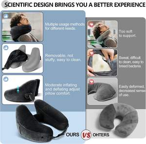 La almohada de cuello de viaje WOQI puede apoyar la cabeza, el cuello y la barbilla y la almohada de viaje inflable - Product Image 5