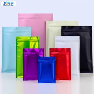 Sacs refermables en aluminium colorés avec logo personnalisé, noir, <span class=keywords><strong>blanc</strong></span>, rouge, vert, <span class=keywords><strong>bleu</strong></span>, sacs en plastique Mylar pour en-cas, biscuits, noix, café, thé - Product Image 6