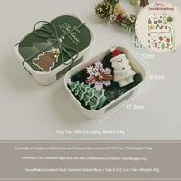 Ensemble de bougies en cire de soja de Noël, bougies parfumées en forme de bonhomme de neige, Père Noël, arbre de Noël et pain d'épices dans une boîte en métal, décoration de maison pour les fêtes, cadeau de fête, OEM