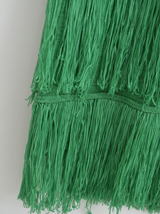 High Quality Summer Sleeveless Tank Top Solid Color Hem Tassel Knitted halter <strong>Dress</strong> - Product Image 6