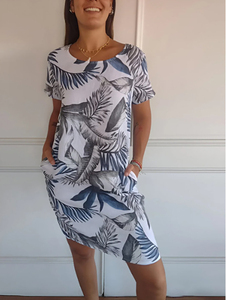 Abito Personalizzato Stile Hawaiano Estivo Senza Maniche, Gonna Corta alla <span class=keywords><strong>Moda</strong></span> per Spiaggia, Surf e Feste, Vestito a T-shirt per <span class=keywords><strong>Abbigliamento</strong></span> Femminile - Product Image 4
