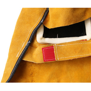 Máscara de soldadura de cuero estilo diadema, de piel de vaca, antisalpicaduras, para soldadura eléctrica, corte por gas y protección contra el desgaste. - Product Image 5