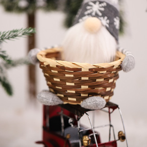 Poupées de Noël en forme de gnome dans un panier, mini figurines pour décoration intérieure, décoration de Noël, 2,9 pouces, en tissu - Product Image 4