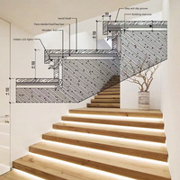 Conception moderne de qualité supérieure personnalisée bande de roulement d'escalier 0 degré à nez haut processus de peinture de qualité supérieure pour les pièces de marches d'escalier en bois