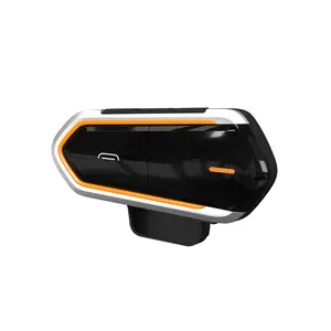 BE6 headset sepeda motor interkom tanpa kabel, Headset sepeda motor Interphone untuk Walkie Talkie, headset audifono