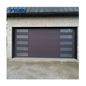 Porte coulissante de garage en acier de sécurité électrique à ouverture latérale automatique haute performance de couleur noire à usage domestique