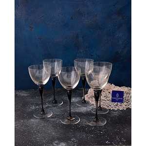 Verres à cocktail et à vin Campidelli faits à la main, design classique, ensemble de six pièces, en cristal Saint Louis, avec base fumée, pour desserts et vins - Product Image 1