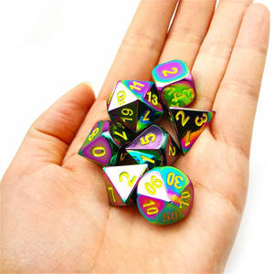 Lot de dés de jeu de rôle en métal multi-faces, motif nacré, dés numérotés sculptés, forme polyédrique D6 pour jeux de société - Product Image 4